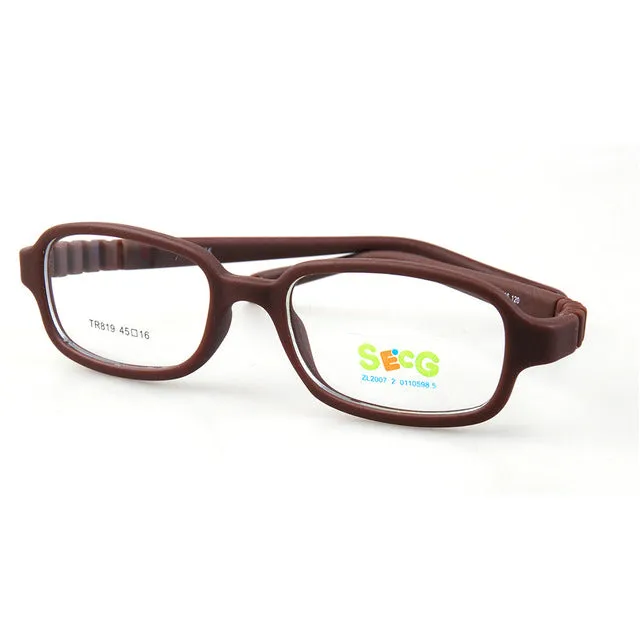 Secg's Unisex Children's Full Rim Rectangle Tr 90 Titanium Eyeglasses Tr819