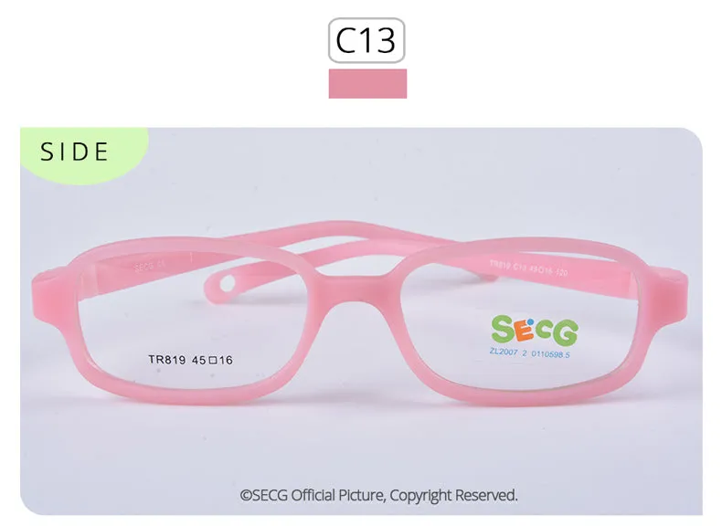 Secg's Unisex Children's Full Rim Rectangle Tr 90 Titanium Eyeglasses Tr819