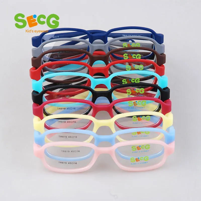Secg's Unisex Children's Full Rim Rectangle Tr 90 Titanium Eyeglasses Tr819