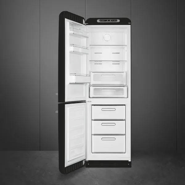 Smeg 60/40 50's Style 331L  Freestanding Fridge Freezer - Black | FAB32LBL5UK