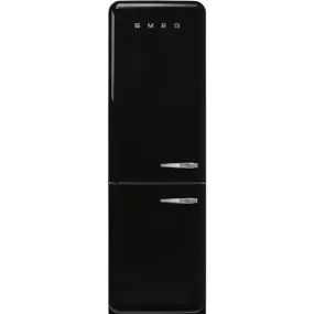 Smeg 60/40 50's Style 331L  Freestanding Fridge Freezer - Black | FAB32LBL5UK