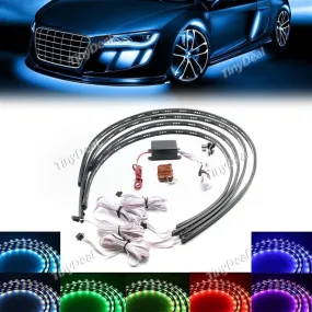 Sound Active 7 Color Changing Function RGB LED Underbody under Car Glow Flashing Light Kit