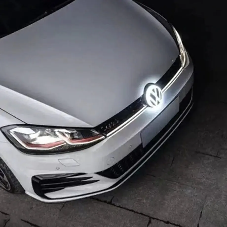 Suitable To Fit VW - Universal Golf 8 Style Dynamic LED Emblem Badge With DRL Grille Strip