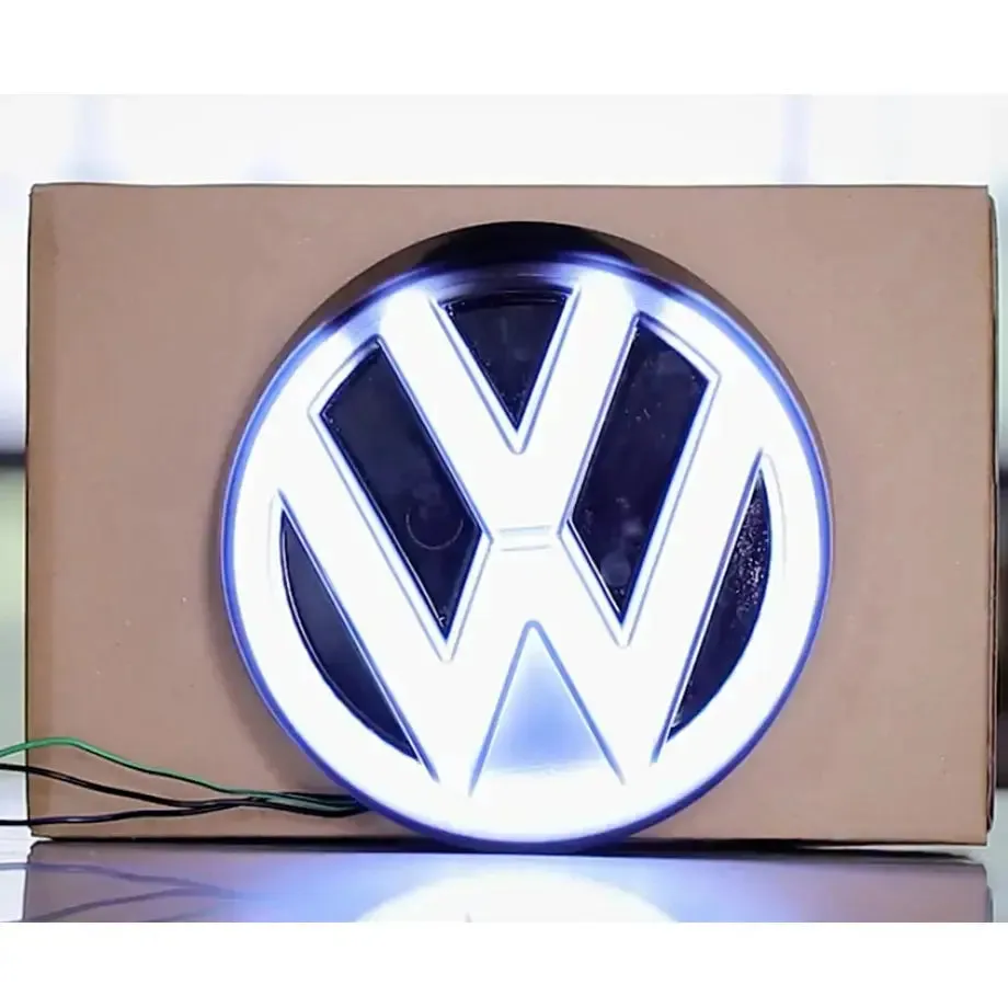 Suitable To Fit VW - Universal Golf 8 Style Dynamic LED Emblem Badge With DRL Grille Strip
