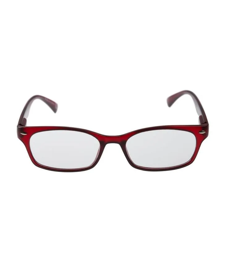 Thin Rectangle Red Tint Reading Glasses