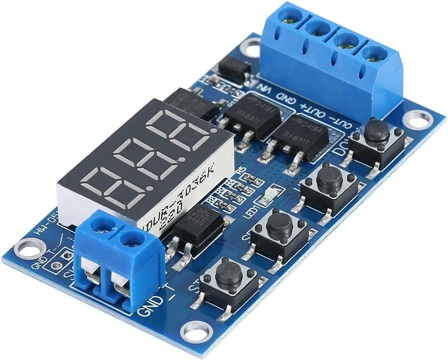 [Type 2] DC 5V-36V Timer Module Trigger Cycle Delay Timer Switch Turn On/Off Relay Module with LED Display