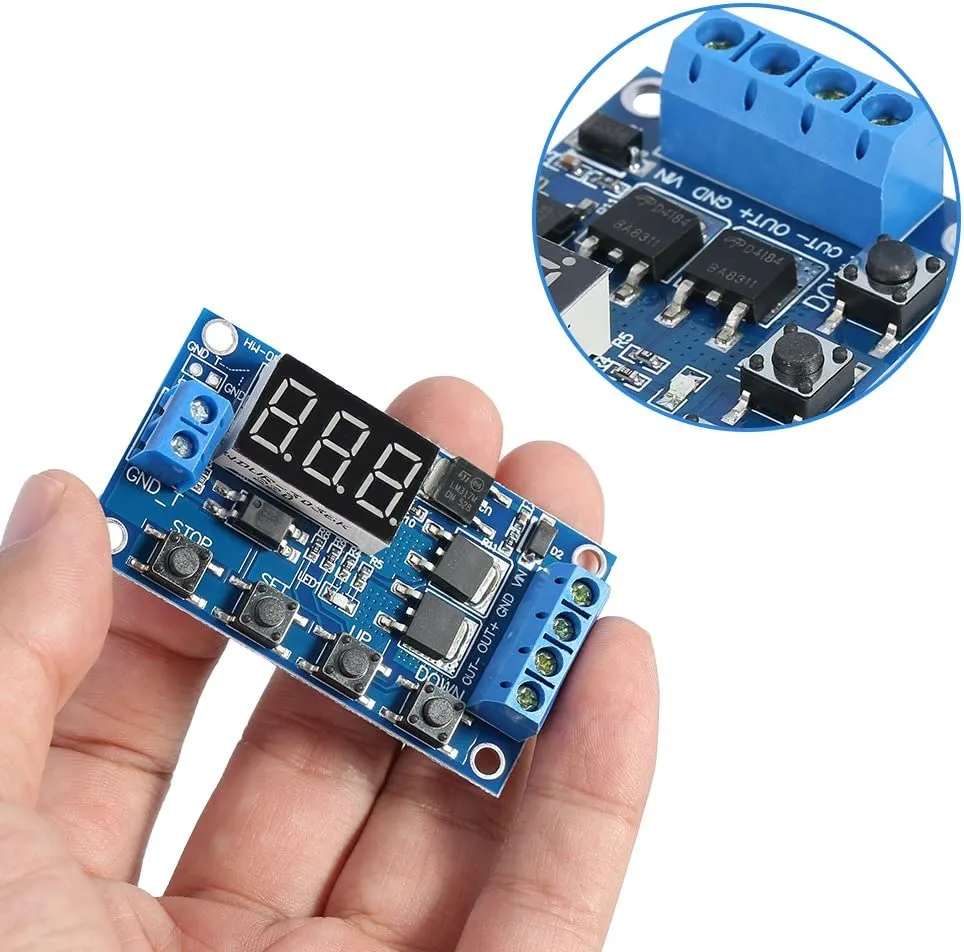 [Type 2] DC 5V-36V Timer Module Trigger Cycle Delay Timer Switch Turn On/Off Relay Module with LED Display