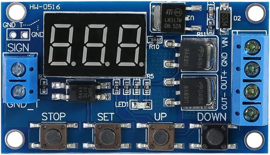 [Type 2] DC 5V-36V Timer Module Trigger Cycle Delay Timer Switch Turn On/Off Relay Module with LED Display