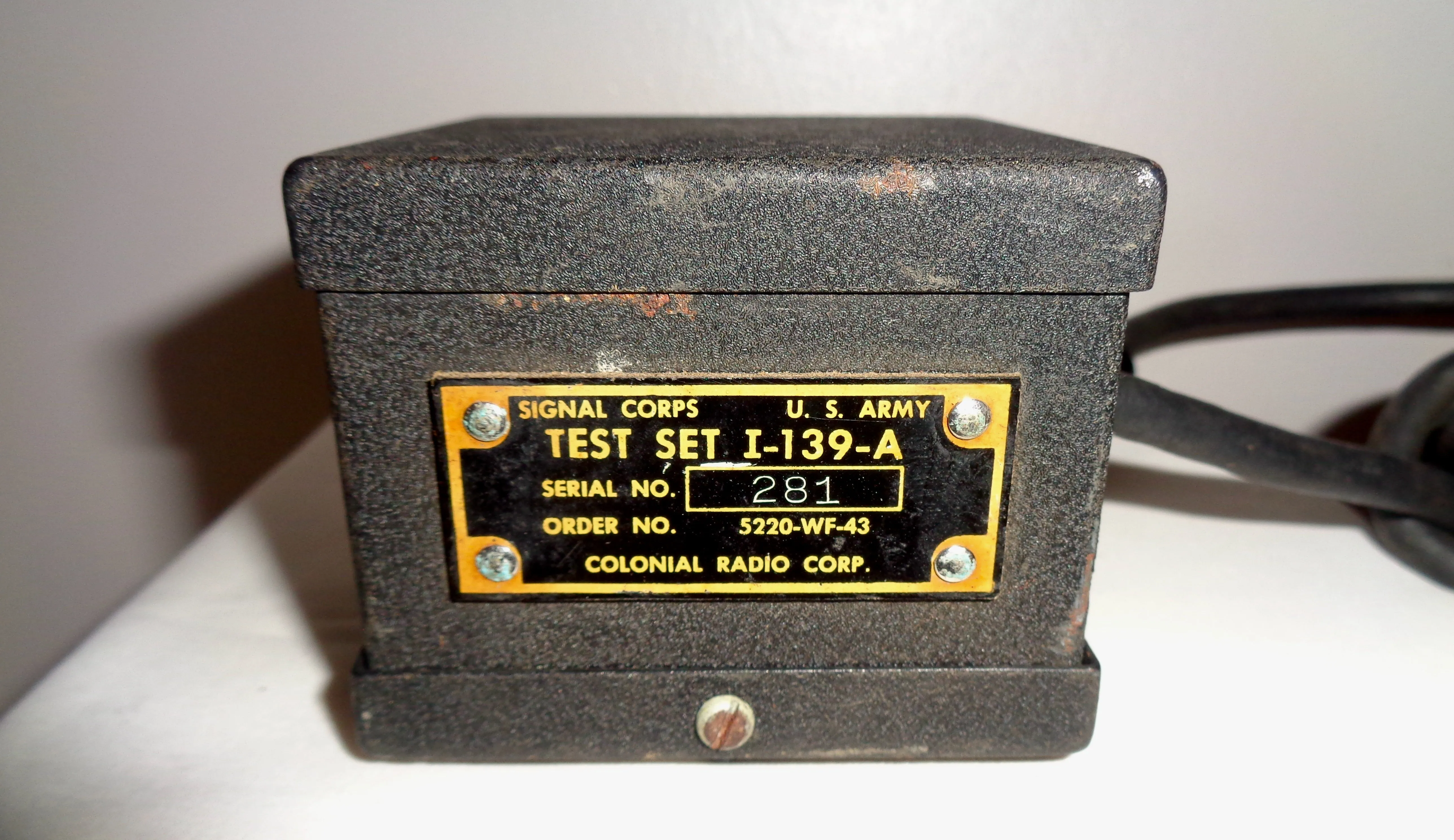 WW2 US Army Signal Corps Milliammeter Test Set I-139-A