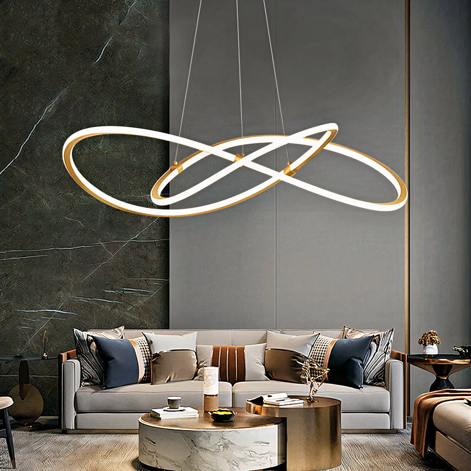 YLK Creative design brief style gold hanging light fixture home decor