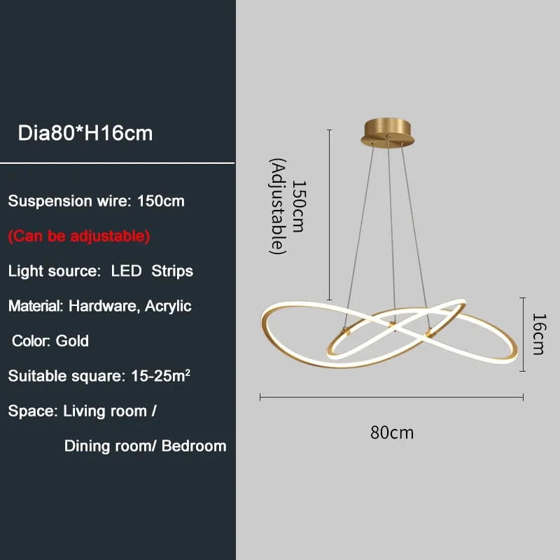 YLK Creative design brief style gold hanging light fixture home decor