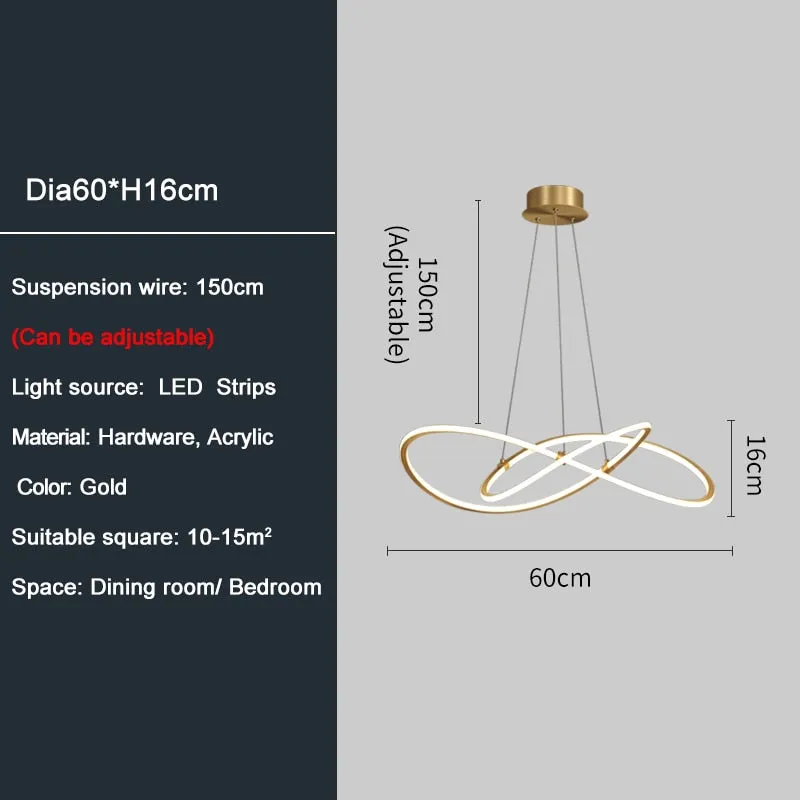 YLK Creative design brief style gold hanging light fixture home decor