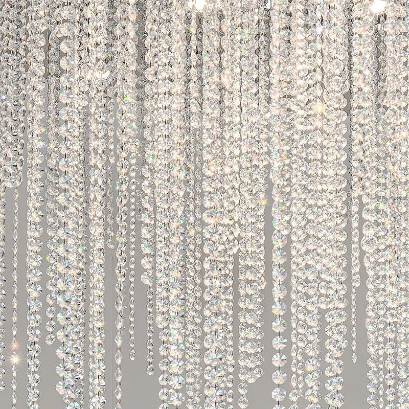 YLK Modern ceiling chandelier for living room round/square gold crystal lamp luxury