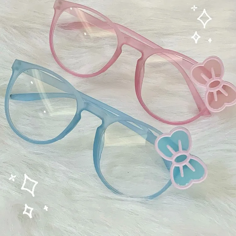 Yume Kawaii Blue/Pink Bow Frame Glasses